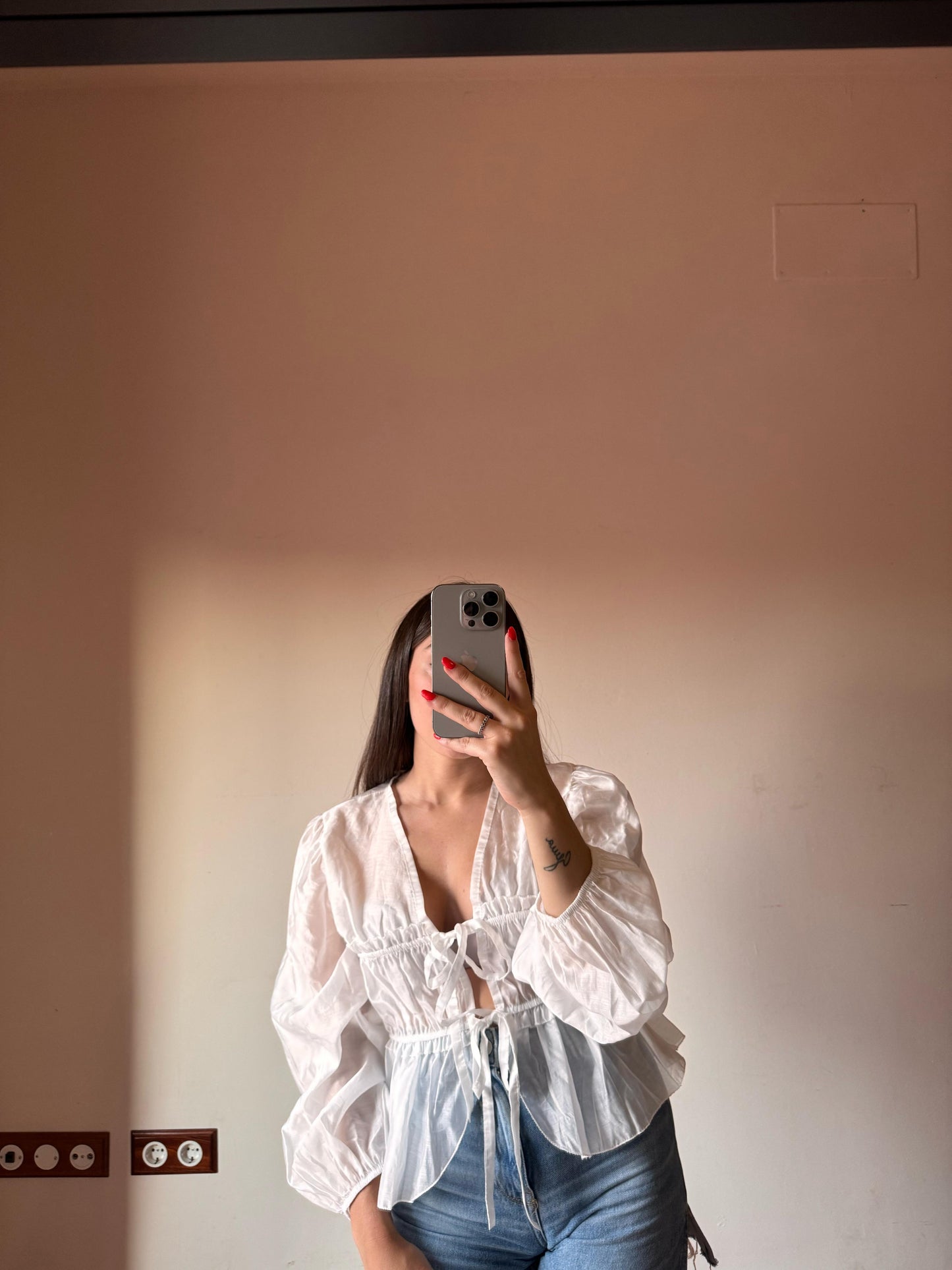 blusa de lino color blanco