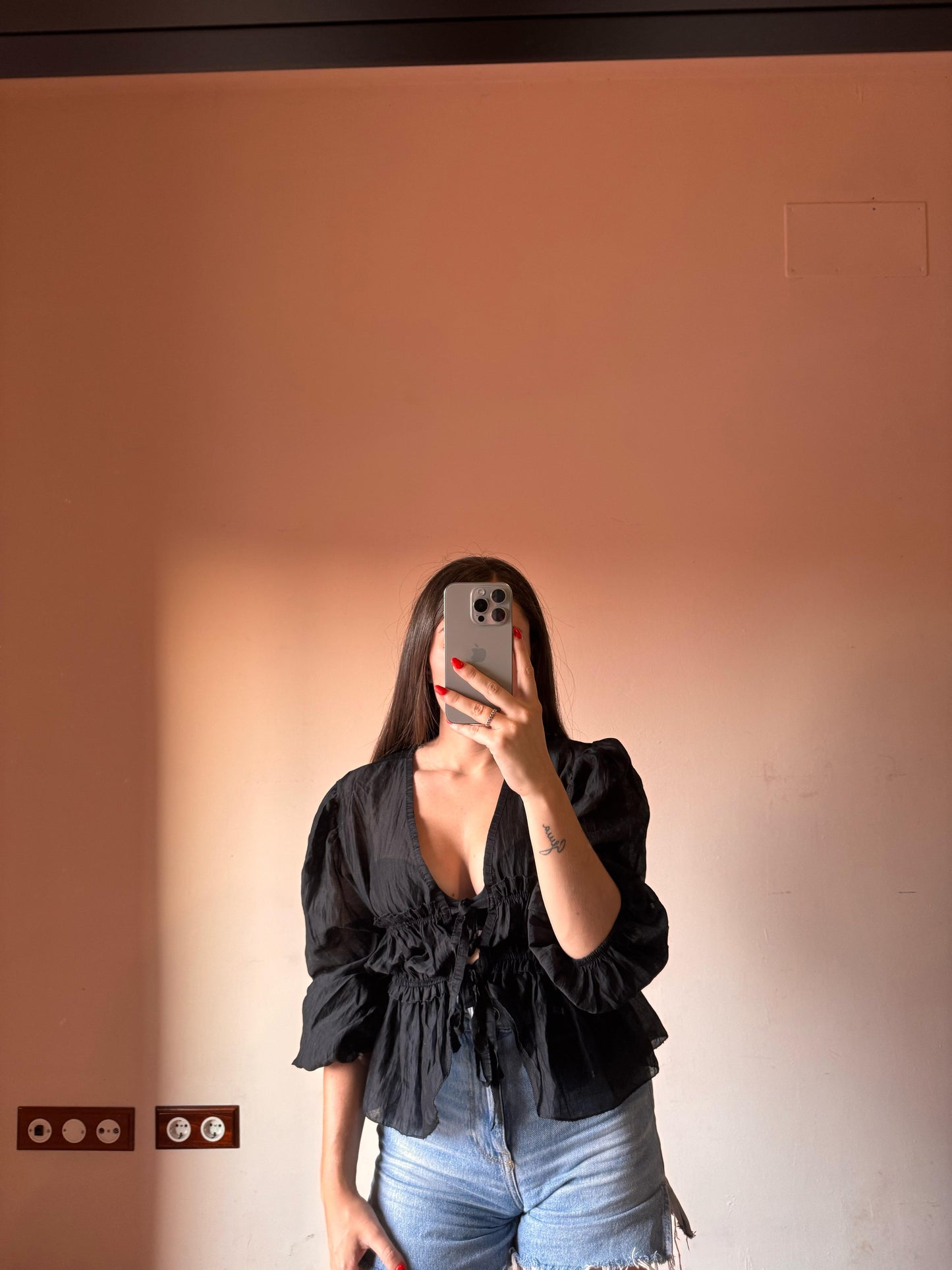 blusa paris de lino color negro