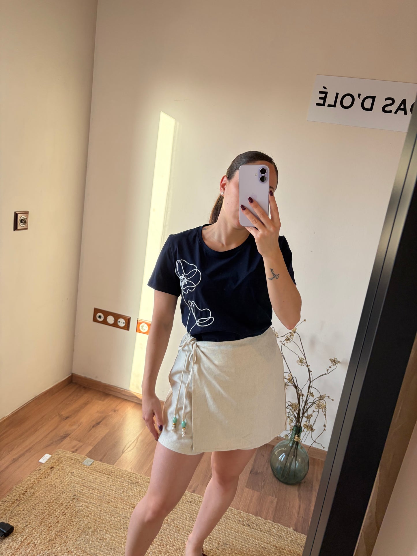 Camiseta manga corta flor