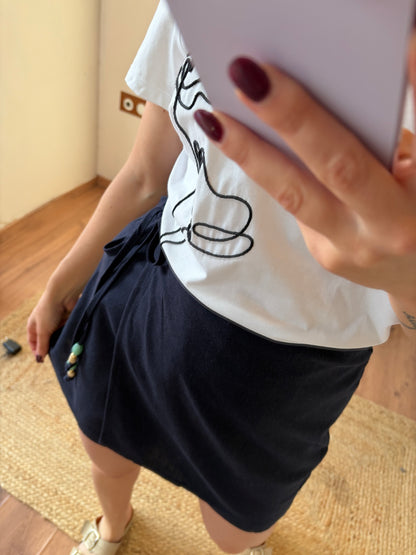 Falda pantalón lino