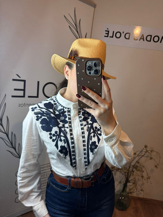 Camisa flor de Talavera