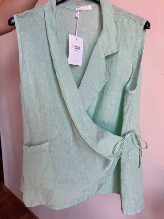 Blusa de lino cruzada