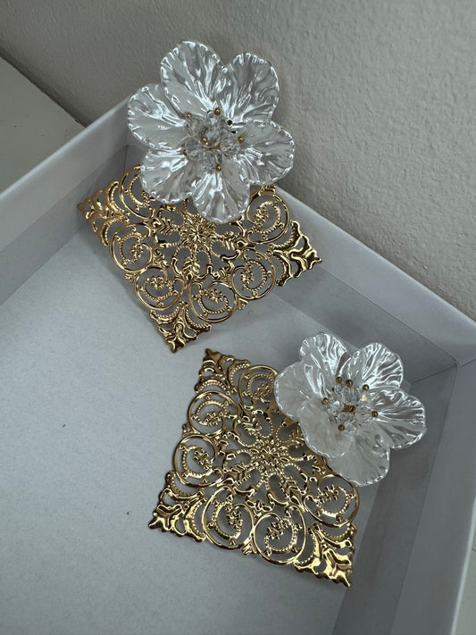 Pendiente Flor de nácar