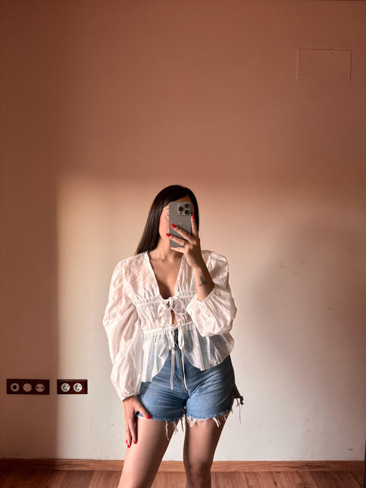 blusa de lino color blanco 