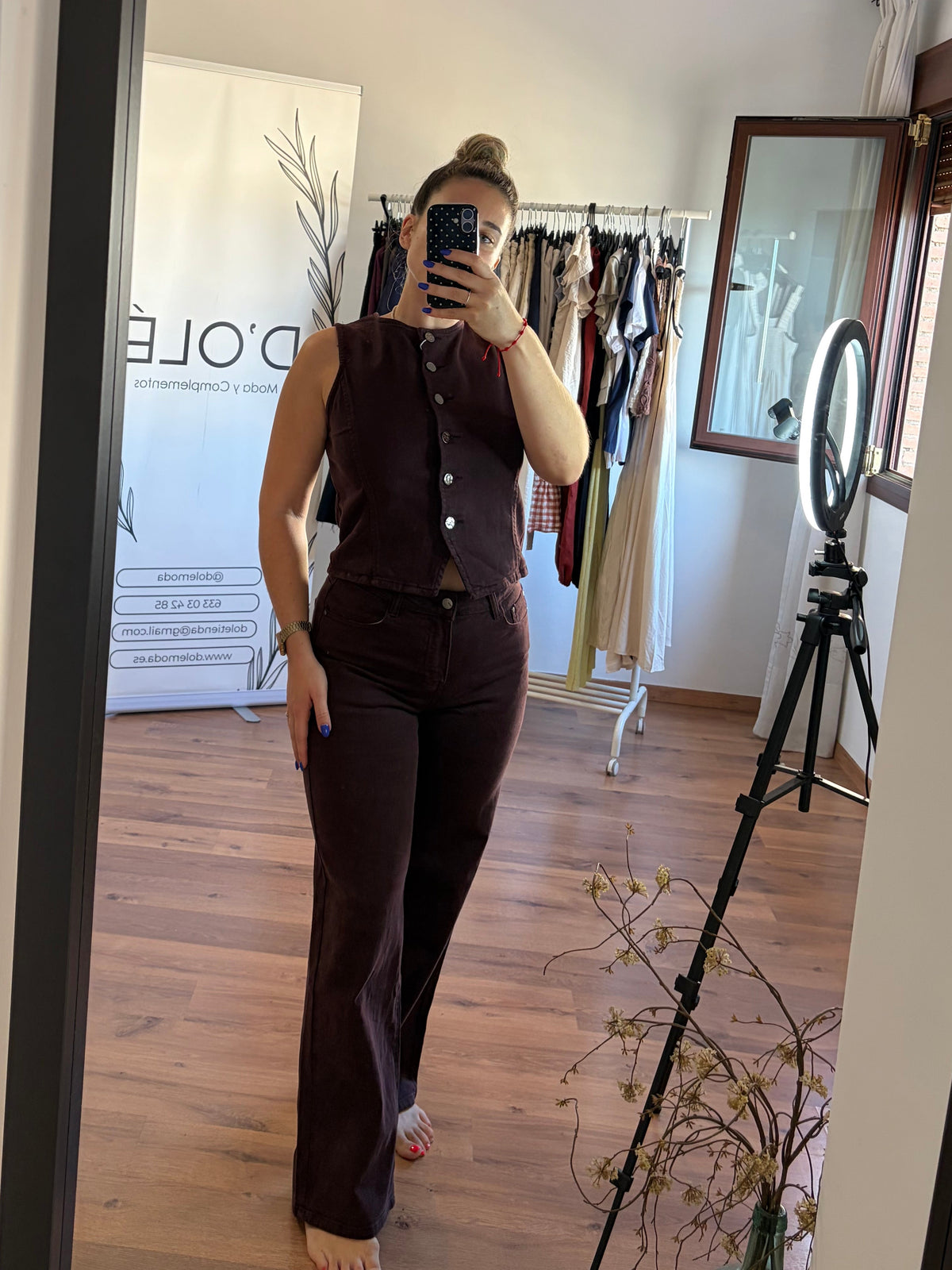 Pantalón berenjena