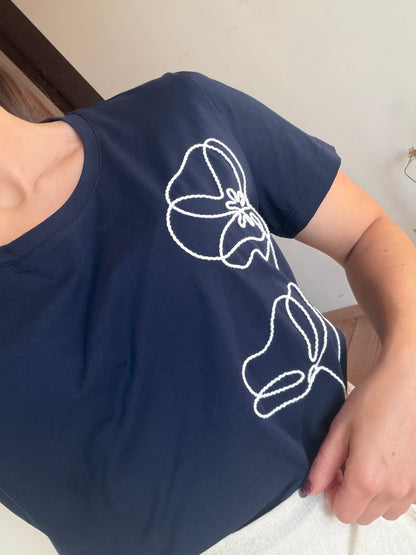 Camiseta manga corta flor